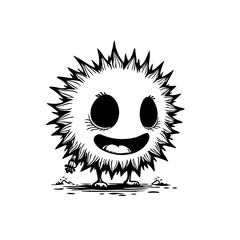 Whimsical spiky character illustration a simple yet playful art piece suitable for all ages and