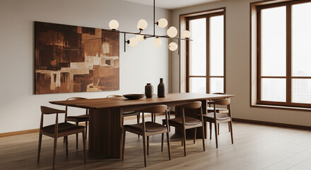 aesthetic dining room with a touch of brown