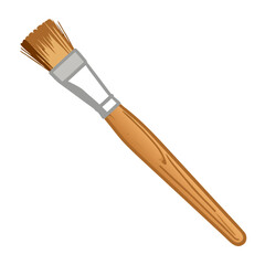 Flat illustration of an artist's brush in natural colors isolated on white background