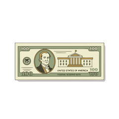 Flat illustration of a banknote in natural colors isolated on white background