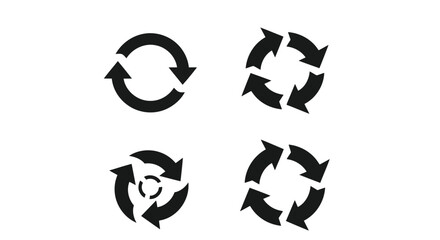Fototapeta premium Four circular arrow symbols representing recycling