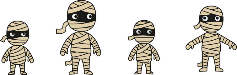 Obraz premium Funny Mummy Kids – Cute Wrapped Characters for Halloween
