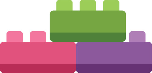 Interlocking plastic bricks creating a pyramid, symbolizing construction, development, and growth