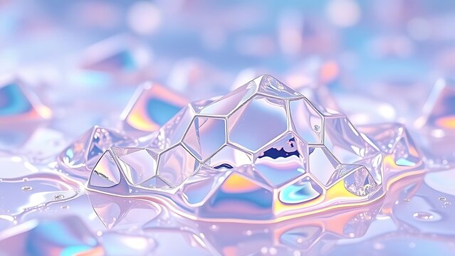 Ultra-high-definition macro shot of iridescent quantum foam forming impossible geometric structures in liquid mercury