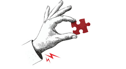Business strategy success finding the missing piece solution, critical connection and problem-solving to achieve goals