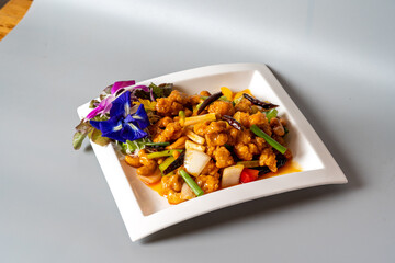 fresh salad in a bowl on a table