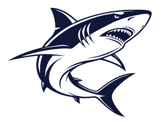 Fototapeta premium A dynamic, stylized illustration of a shark.