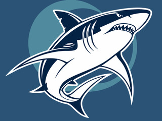 Obraz premium A dynamic, stylized illustration of a shark.