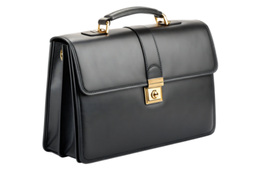 Elegant black leather briefcase with style