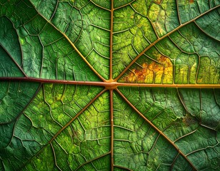 Detailed leaf vein structure