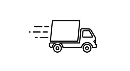 Delivery truck with motion lines, conveying speed