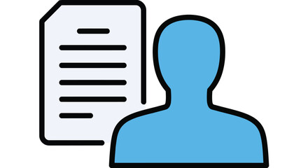 Icon of a person and document for application