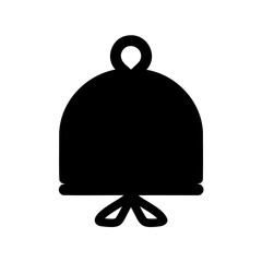 Icon of a bell shape with a bow, minimalist style design