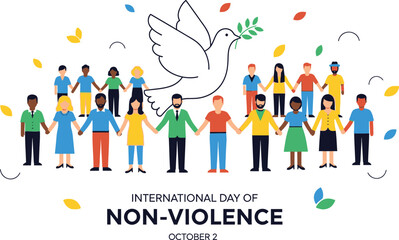 Celebrating global peace day with diverse people holding hands