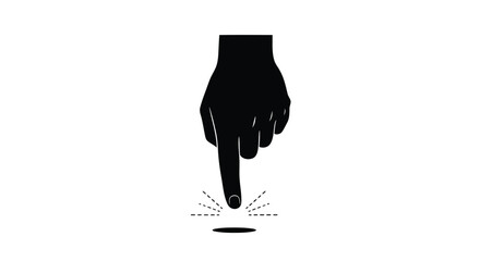 Illustration of a hand touching or pressing something