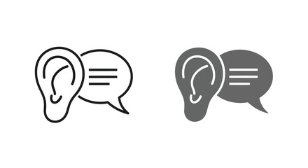Illustration of ear and speech bubble