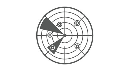 Radar screen displaying detected objects