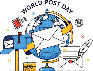 Celebrate World Post Day with this vibrant illustration