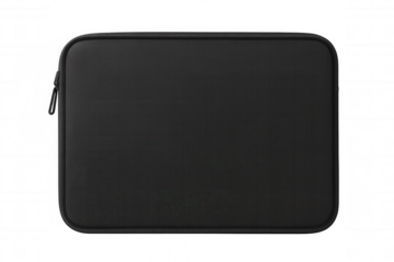 Black laptop sleeve providing durable protection for electronic devices, a sleek accessory with zipper closure