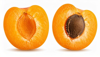 Ripe Apricots Juicy, Sweet, Halved, Seed, Summer Fruit, Delicious, Fresh, Vitamins, Organic, Generated image
