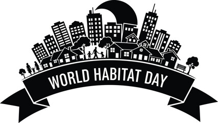 Obraz premium Celebrate World Habitat Day with diverse city and community visuals