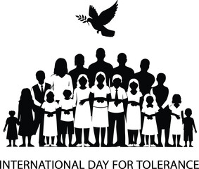 Unity and peace celebrated by diverse people holding hands