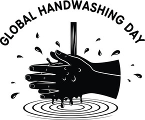Global handwashing day awareness, vital hygiene practice illustration