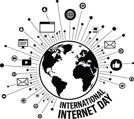 Global internet connectivity connects world with digital communication