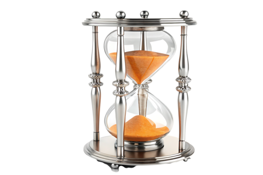 Elegant hourglass with orange sand inspires calm - Powered by Adobe
