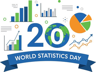 World Statistics Day graphic with global data analysis and charts