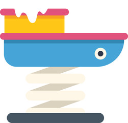 Fototapeta premium Boat spring rider bringing joy and fun to children in playgrounds and amusement parks