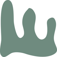 Organic Abstract Shape with Smooth Flowing Curves in Sage Green.