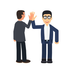 Business partnership of men. On the top five, vector illustration