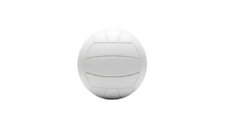 Realistic 3D Rendered White Volleyball Isolated on Transparent Background