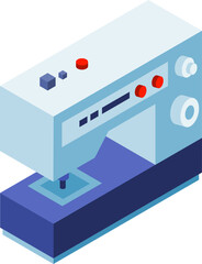 Sewing Machine Isometric Icons – Modern Tailoring and Textile Equipment