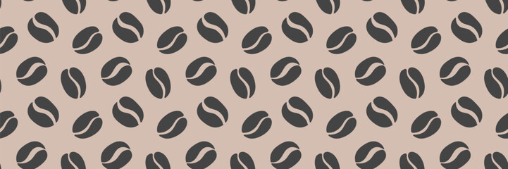 Coffee beans seamless pattern. Vector