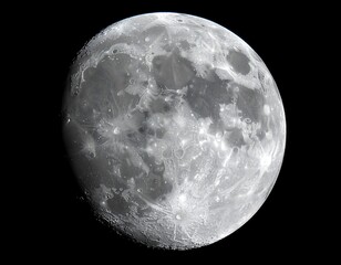 Detailed view of the moon's surface