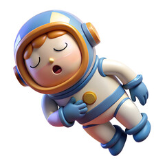 Adorable 3D Render of a Cute Astronaut Boy in Space