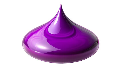 Fototapeta premium Purple liquid drop with swirling patterns isolated on a transparent background paint
