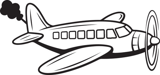 Cartoon Biplane with Banner – Fly High Kids Illustration Vector