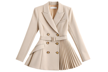 Fashionable women s belted blazer with asymmetric style elegance