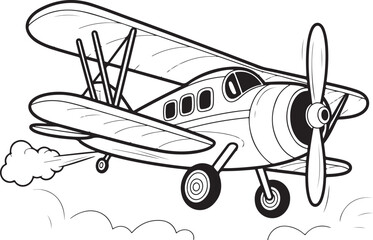 Retro Propeller Airplane Illustration – Classic Vintage Aircraft Vector