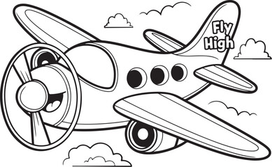 Retro Propeller Airplane Illustration – Classic Vintage Aircraft Vector