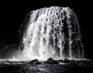 Powerful waterfall cascade