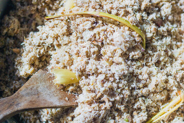 Megono is a typical Central Javanese dish made from young jackfruit with a mixture of grated coconut which is seasoned to create a savory taste.
