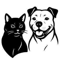 black cat and dog