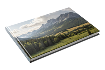 Horizontal landscape hardcover brochure book design ideas