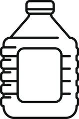 Large plastic bottle with blank label for detergents, cleaning products or beverages