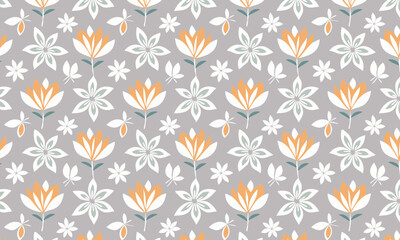 Modern Artistic Seamless Pattern with Painterly Abstract Florals