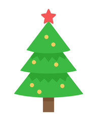 Fototapeta premium Christmas tree flat vector illustration